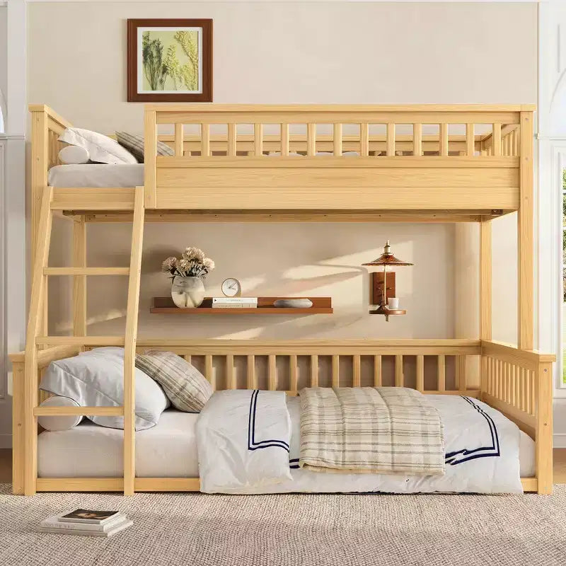 Bellemave Bunk Bed with Ladder and Guardrails,Pine Bunk Bed Frame with Detachable Design for Kids,Teens and Adults