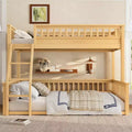 Bellemave Bunk Bed with Ladder and Guardrails,Pine Bunk Bed Frame with Detachable Design for Kids,Teens and Adults