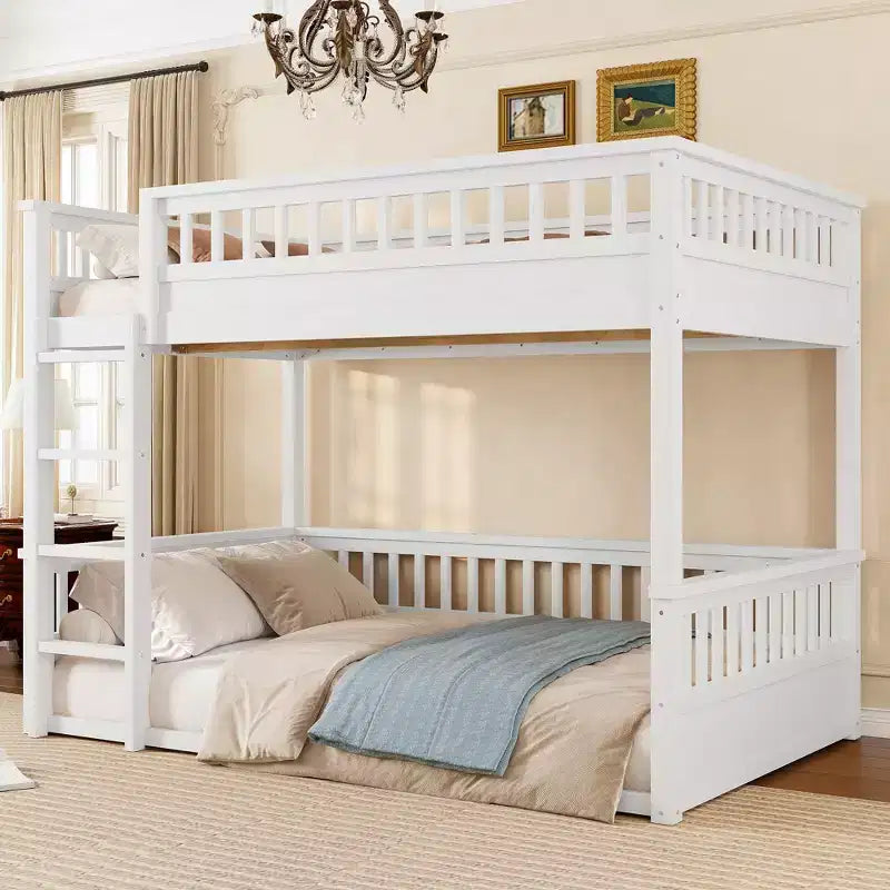 Bellemave Bunk Bed with Ladder and Guardrails,Pine Bunk Bed Frame with Detachable Design for Kids,Teens and Adults