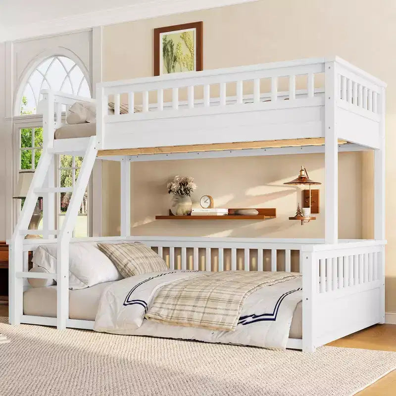 Bellemave Bunk Bed with Ladder and Guardrails,Pine Bunk Bed Frame with Detachable Design for Kids,Teens and Adults