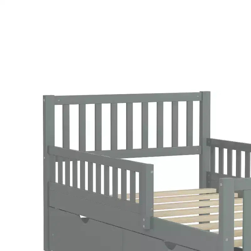 Bellemave Twin Platform Bed with Storage Drawers and Guardrails, Platform Bed for Small Room