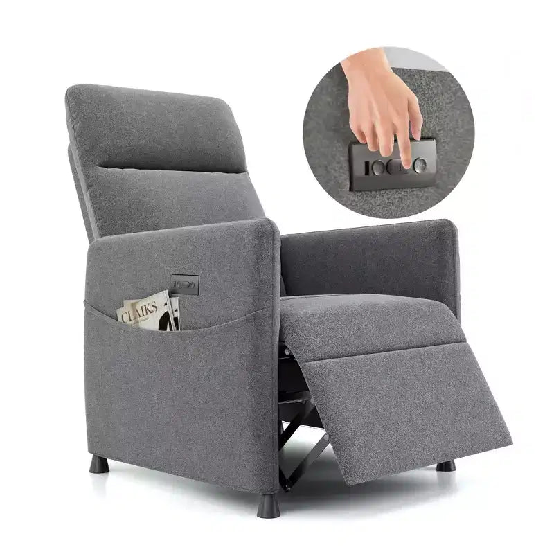 MAYEERTY Power Recliner Chair, Electric Recliner with Footrest, Padded Seat for Small Spaces, Living Room & Home Theater