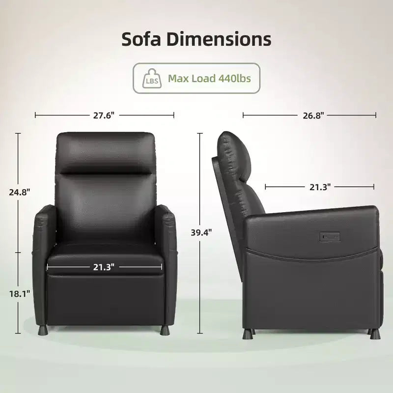 MAYEERTY Power Recliner Chair, Electric Recliner with Footrest, Padded Seat for Small Spaces, Living Room & Home Theater