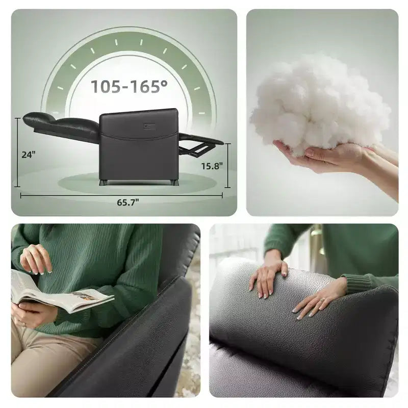 MAYEERTY Power Recliner Chair, Electric Recliner with Footrest, Padded Seat for Small Spaces, Living Room & Home Theater