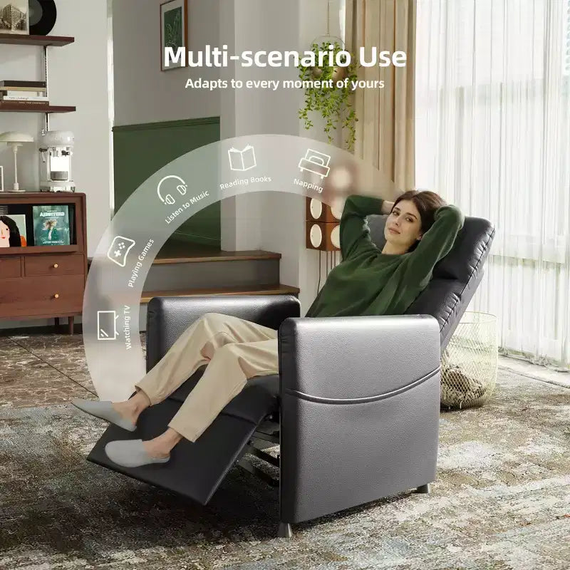 MAYEERTY Power Recliner Chair, Electric Recliner with Footrest, Padded Seat for Small Spaces, Living Room & Home Theater