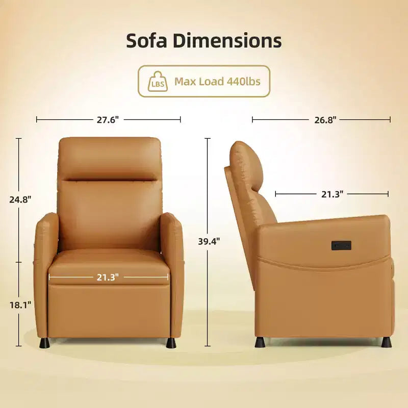 MAYEERTY Power Recliner Chair, Electric Recliner with Footrest, Padded Seat for Small Spaces, Living Room & Home Theater
