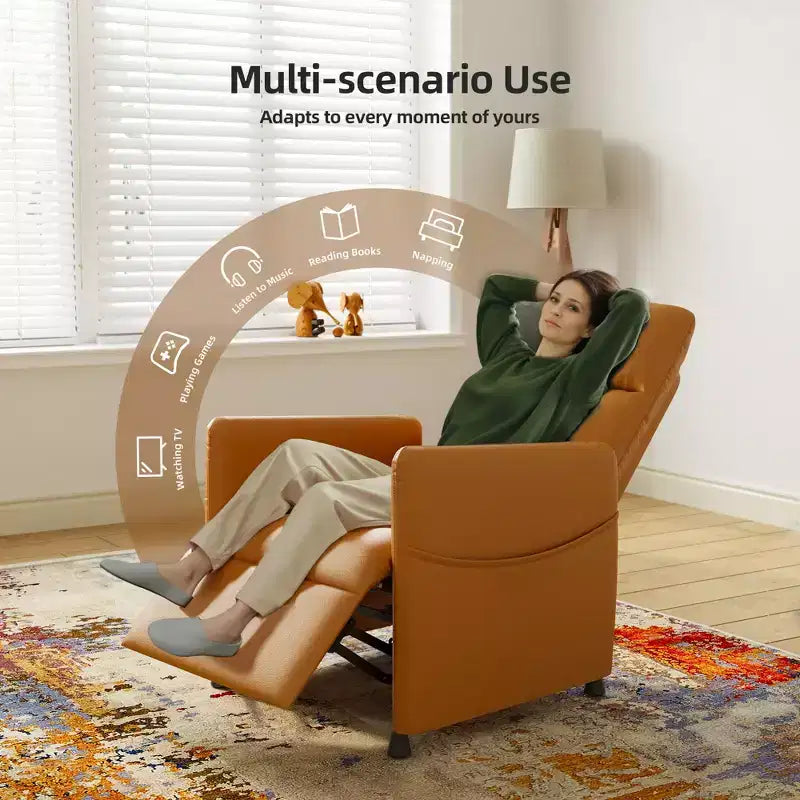 MAYEERTY Power Recliner Chair, Electric Recliner with Footrest, Padded Seat for Small Spaces, Living Room & Home Theater