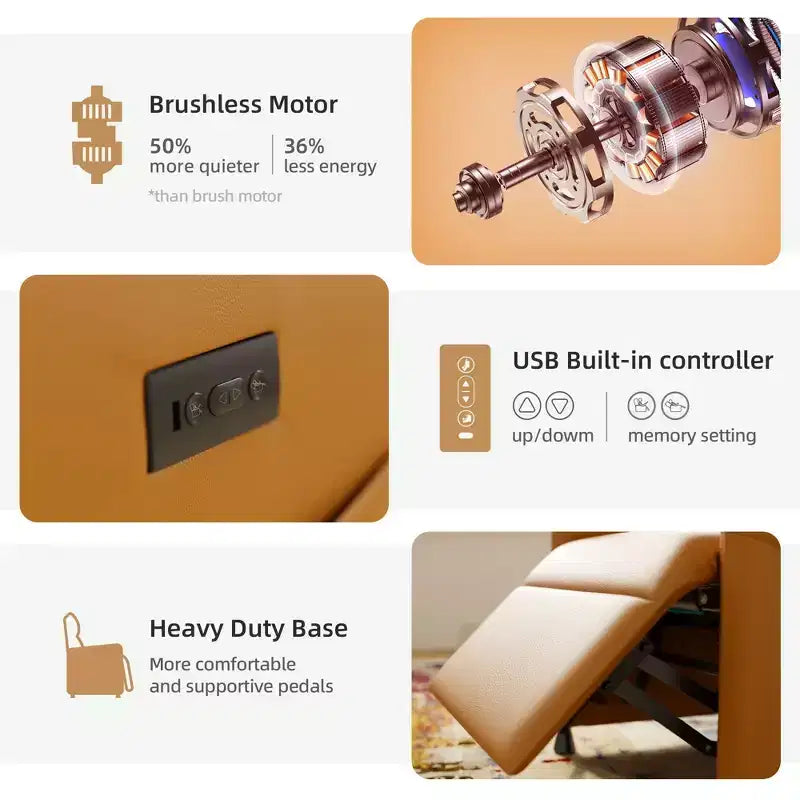 MAYEERTY Power Recliner Chair, Electric Recliner with Footrest, Padded Seat for Small Spaces, Living Room & Home Theater