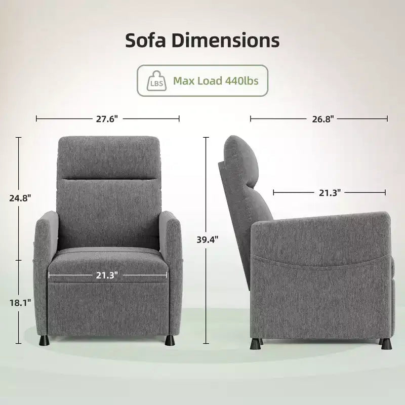 MAYEERTY Power Recliner Chair, Electric Recliner with Footrest, Padded Seat for Small Spaces, Living Room & Home Theater