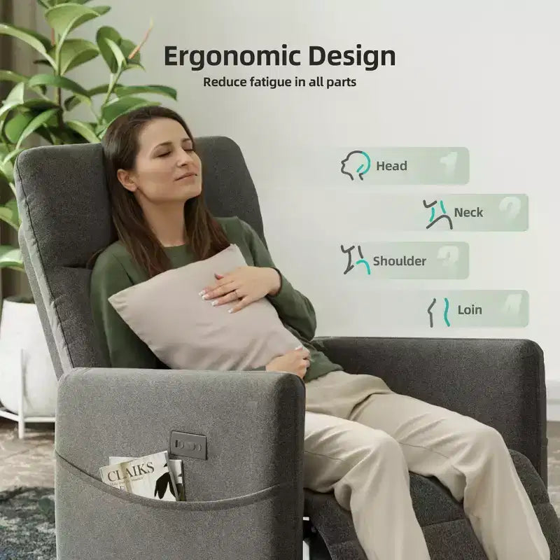 MAYEERTY Power Recliner Chair, Electric Recliner with Footrest, Padded Seat for Small Spaces, Living Room & Home Theater