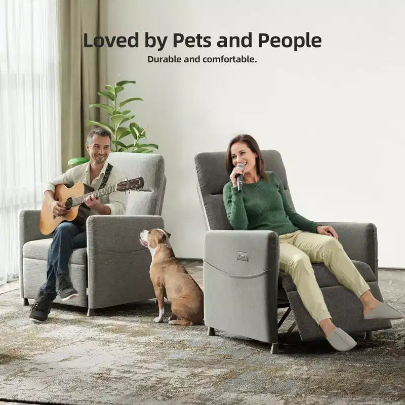MAYEERTY Power Recliner Chair, Electric Recliner with Footrest, Padded Seat for Small Spaces, Living Room & Home Theater