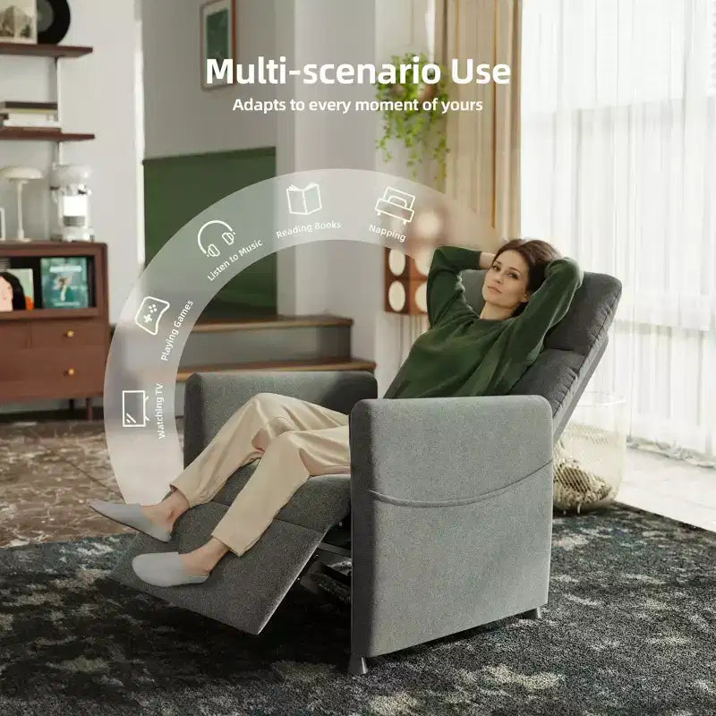 MAYEERTY Power Recliner Chair, Electric Recliner with Footrest, Padded Seat for Small Spaces, Living Room & Home Theater