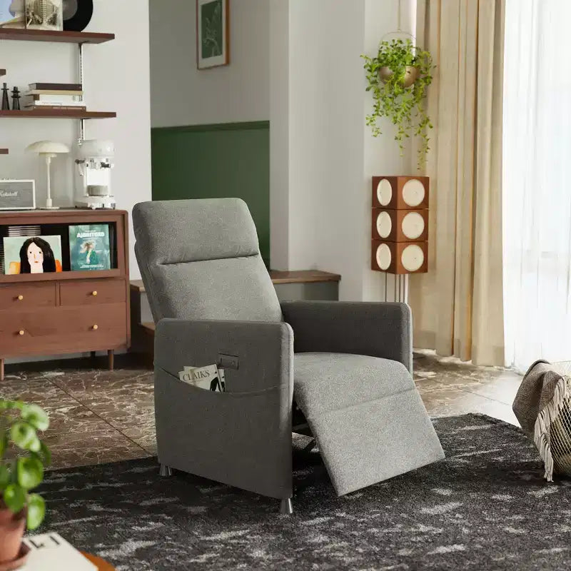 MAYEERTY Power Recliner Chair, Electric Recliner with Footrest, Padded Seat for Small Spaces, Living Room & Home Theater