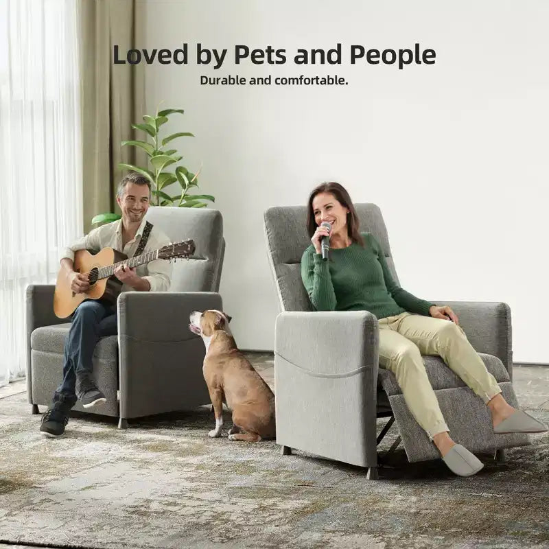 MAYEERTY Power Recliner Chair, Electric Recliner with Footrest, Padded Seat for Small Spaces, Living Room & Home Theater