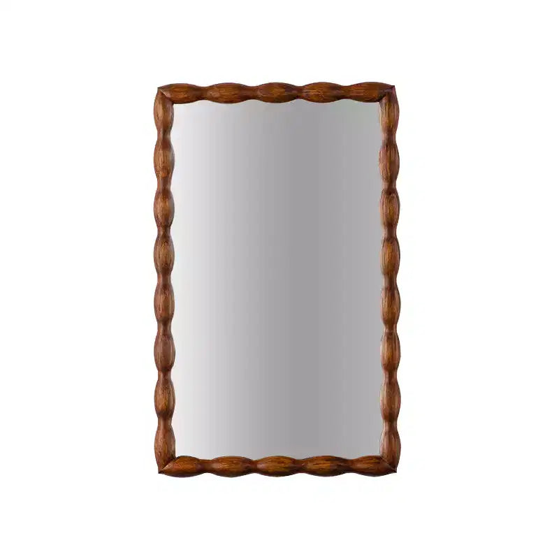 Mid-Century Modern Full-Length Mirror, Wall Mirror Decorative Mirror, Swirl Wood Frame, Walnut - ModernLuxe