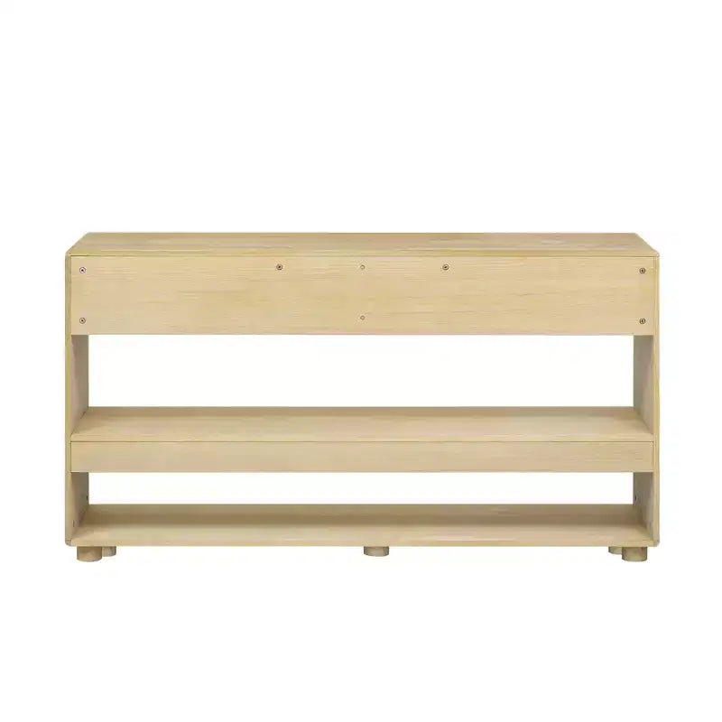 58 Inch Narrow Entryway Console Table with 2 Drawers, 3-Tier Sofa Table for Behind Couch, Hallway & Living Room