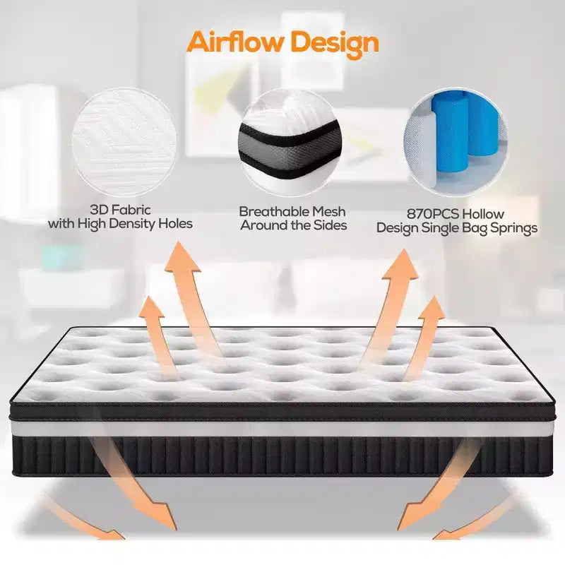King Mattress In a Box, 14 Cooling Gel Memory Foam King Size Mattress, Medium Firm for Presure Relief&Cooler Sleep, CertiPUR-US
