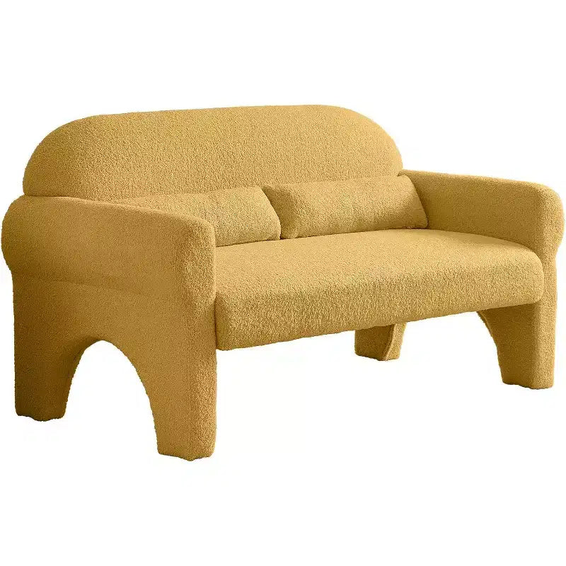 Modern Loveseat SofaTeddy Fabric, Sturdy Wood Frame, 2-Seat Upholstered Couch with Backrest for Living Room, Apartment, or Office