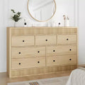 COZONY 54 Wide 7 Drawer Dresser, Fluted Wooden Chest of Drawers with Smooth Glide Storage for Bedroom
