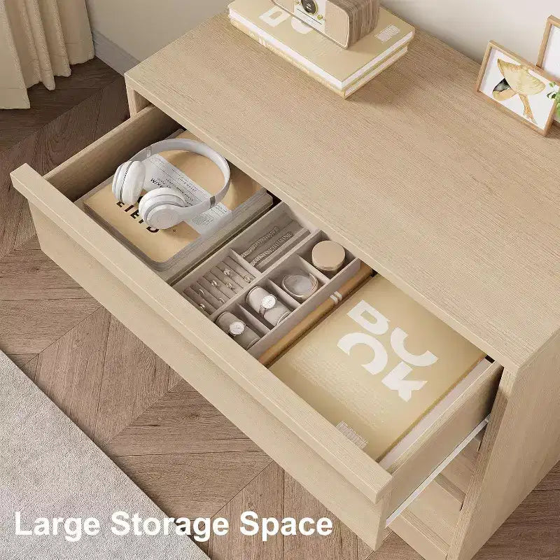 Acekool 3 Drawer Dresser, Modern Storage Cabinet Nightstand for Bedroom, Living Room, Entryway