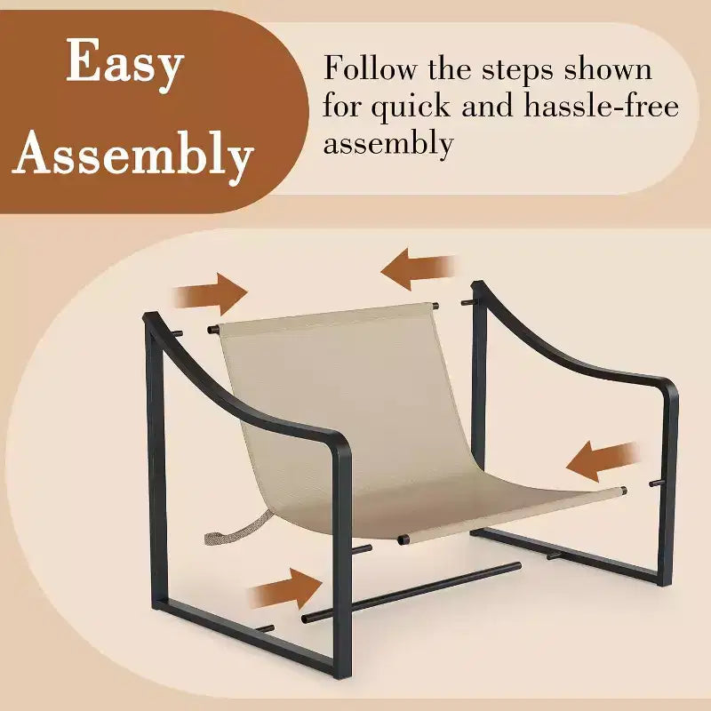 COZONY Modern Accent Chair, Metal Frame Reading Chair Armrest Soft Foam Cushion 280 LBS Upholstered Sling Chair for Living Room Bedroom Lounge