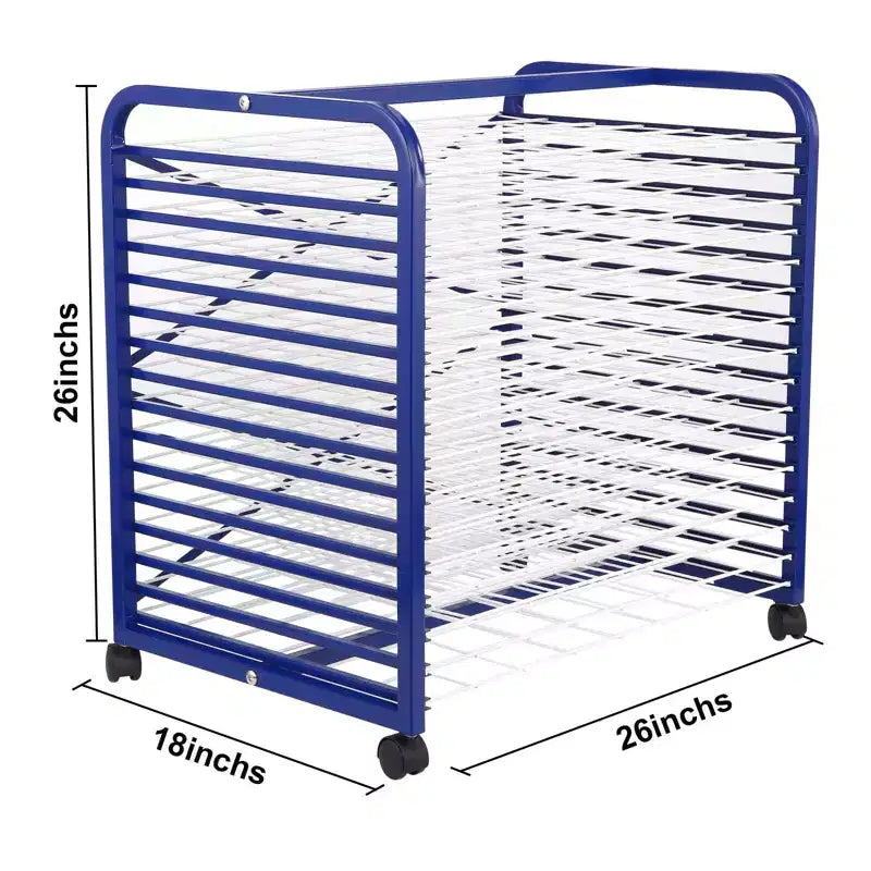 Art Drying Rack, Drying Rack with 16 Removable Shelves & Lockable Wheels  Mobile Paint Drying Storage Stand for Classroom Studio Supplies