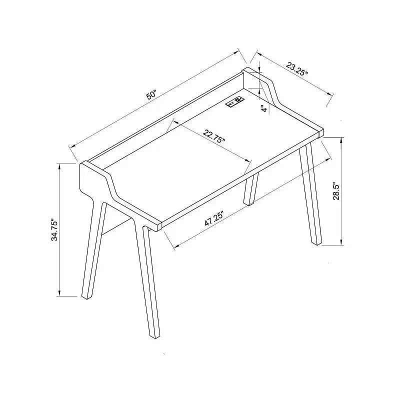 TUYOHW 47 Home Office Desk,Writing Desk with Grounded Outlet,USB-A Ports,Modesty Panel,Floating Wooden Leg Frame Computer Desk for Office,Bedroom