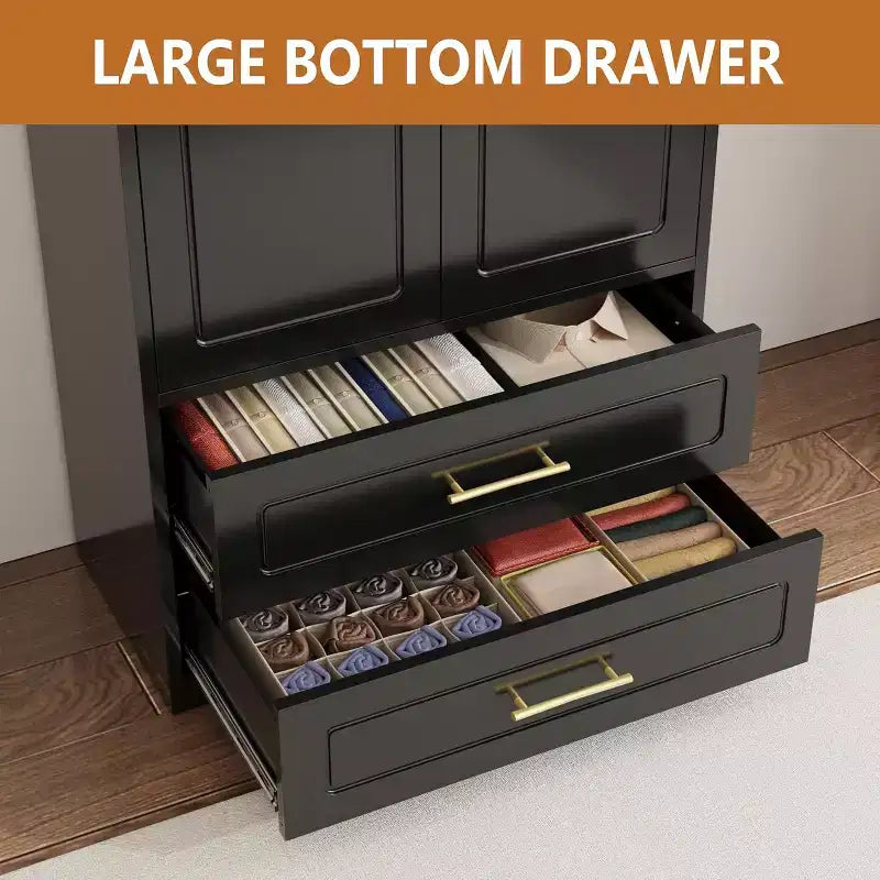 BALHAM TRADE-86 Inch Tall Wardrobe Closet with Doors Metal Armoire Cabinet for Bedroom