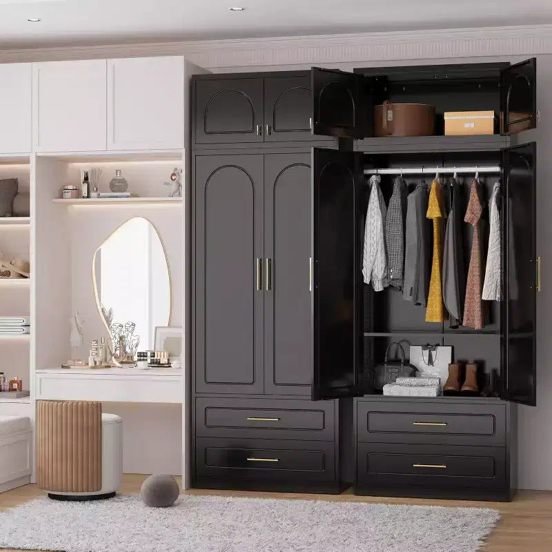 BALHAM TRADE-86 Inch Tall Wardrobe Closet with Doors Metal Armoire Cabinet for Bedroom