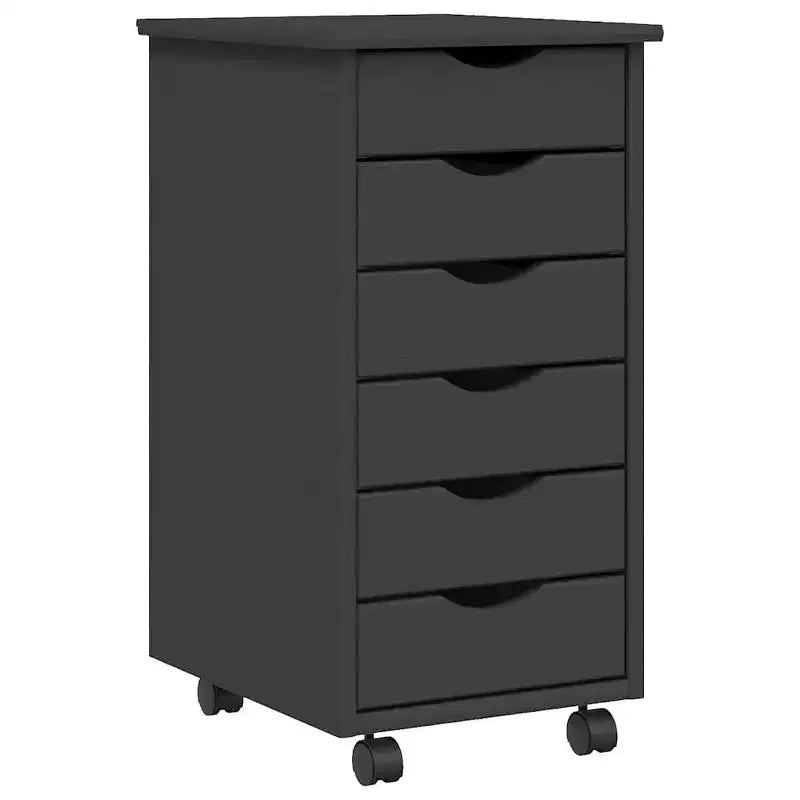 vidaXL MOSS 6-Drawer Chest with Wheels, Solid Pinewood