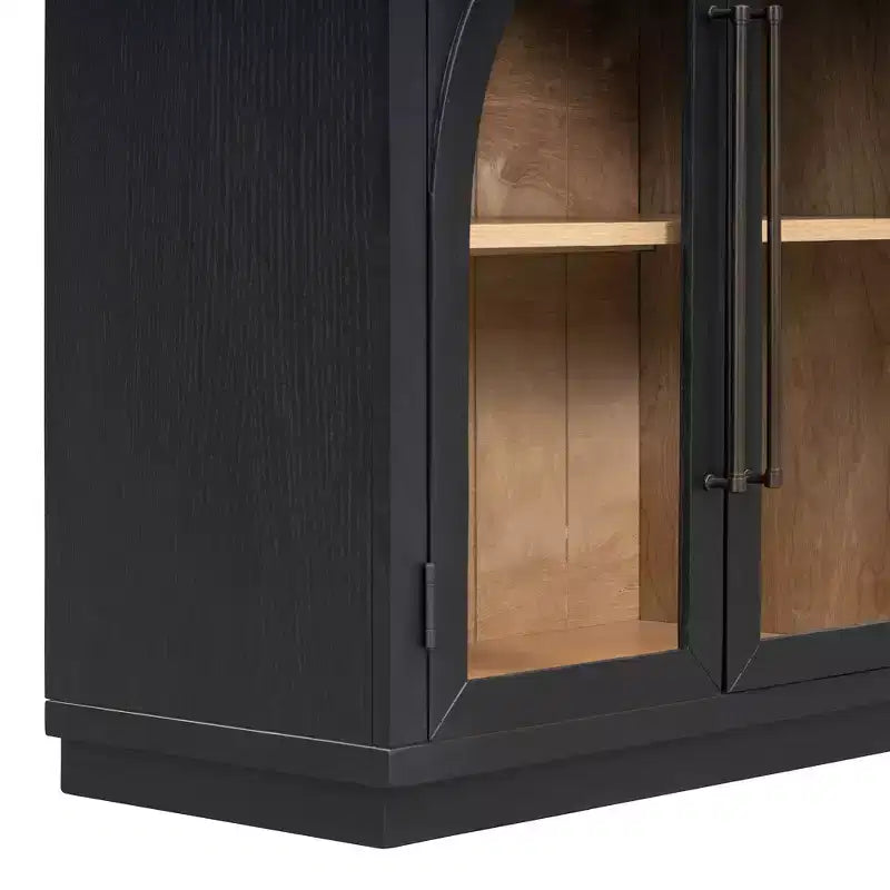 Luxystar 4-Door Storage Buffet Cabinet with Adjustable Shelves for Kitchen, Dining Room and Living Room