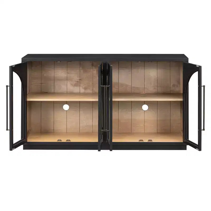 Luxystar 4-Door Storage Buffet Cabinet with Adjustable Shelves for Kitchen, Dining Room and Living Room