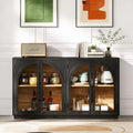 Luxystar 4-Door Storage Buffet Cabinet with Adjustable Shelves for Kitchen, Dining Room and Living Room