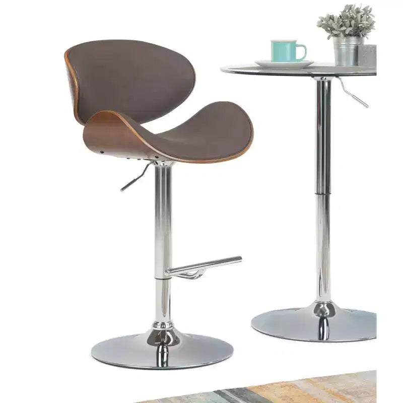 Avondale Mid Century Modern 33 inch Bentwood Adjustable Swivel Bar Stool
