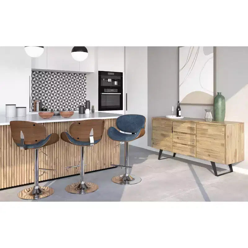 Avondale Mid Century Modern 33 inch Bentwood Adjustable Swivel Bar Stool