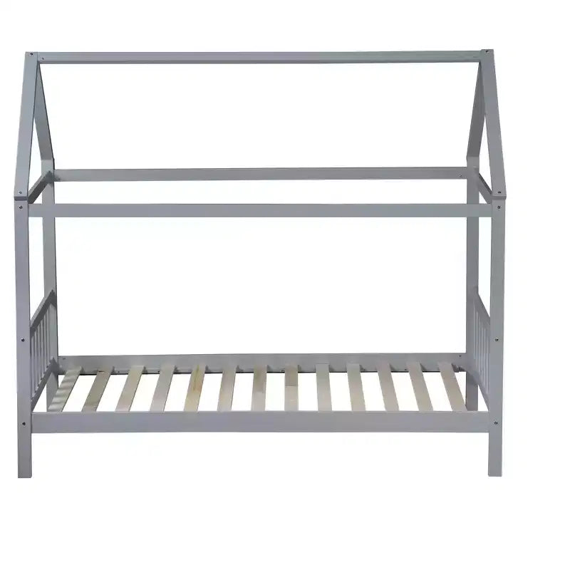 Twin Size House Bed Kid Bed Frame with Headboard & Footboard, Rubber Wood Frame - ModernLuxe