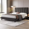 Acekool Upholstered Platform Bed Frame with Adjustable Velvet Headboard, Wood Slats, Strong Metal Support, No Box Spring Needed