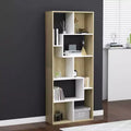 vidaXL Book Cabinet White and Sonoma Oak Engineered Wood