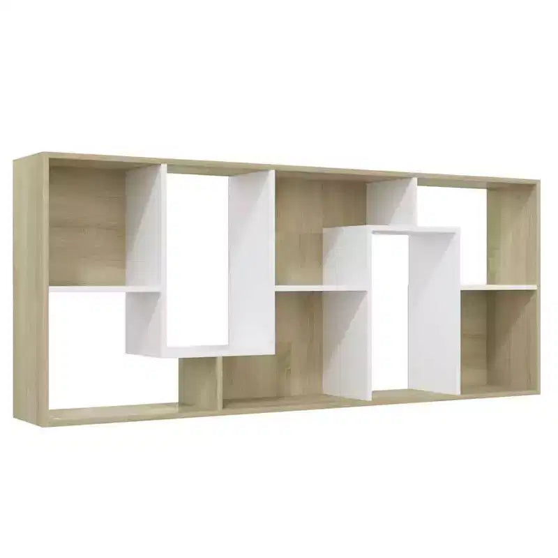 vidaXL Book Cabinet White and Sonoma Oak Engineered Wood