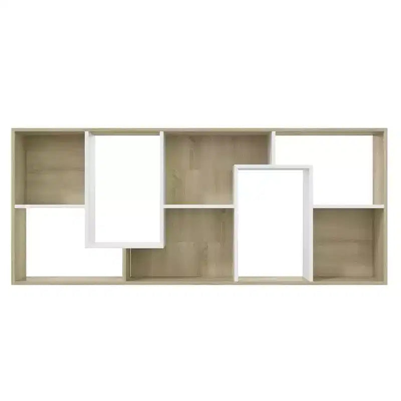 vidaXL Book Cabinet White and Sonoma Oak Engineered Wood