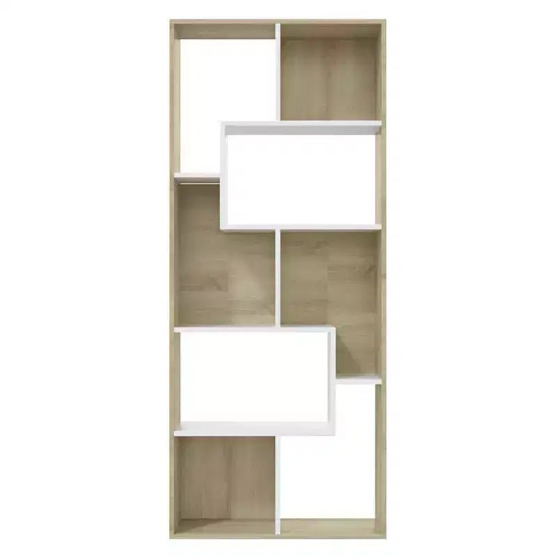 vidaXL Book Cabinet White and Sonoma Oak Engineered Wood