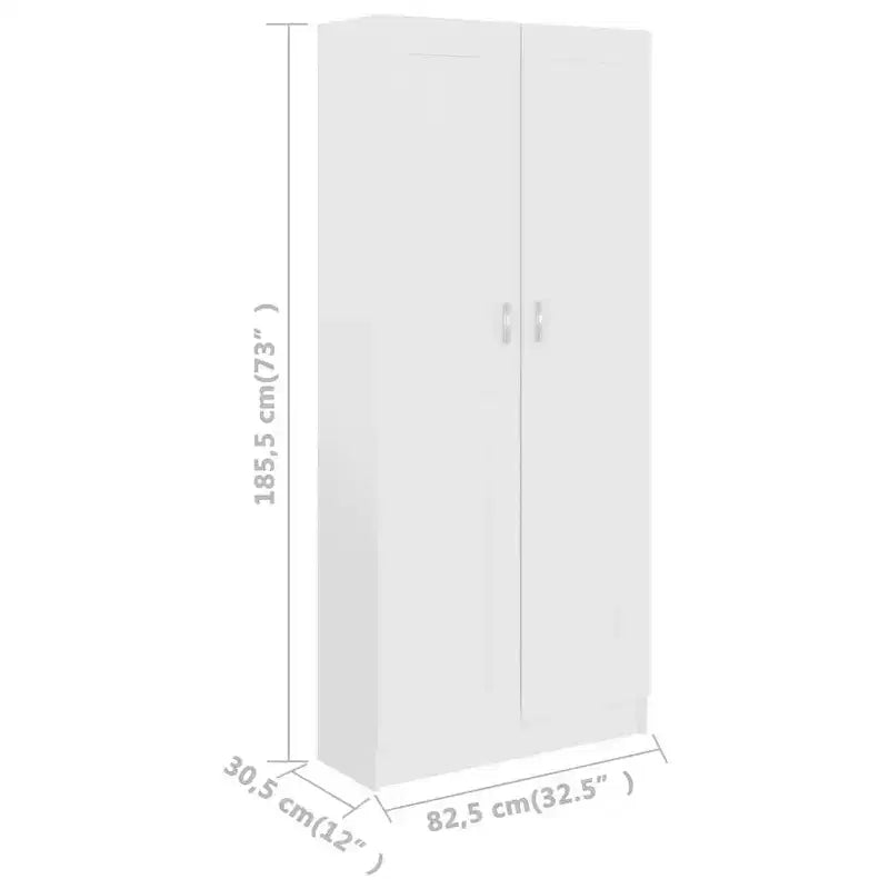 vidaXL Book Cabinet White Engineered wood Large Book Cabinet