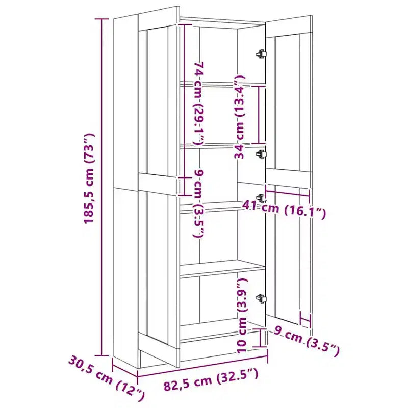 vidaXL Book Cabinet White Engineered wood Large Book Cabinet