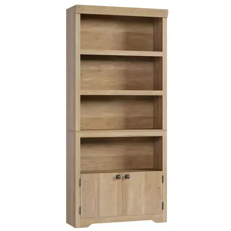 5 Tier Bookshelf, Farmhouse Bookcase,23.6''/31.5 W with 2 Doors & Adjustable Shelves, Open Display Storage Rack with Anti-Slip Design for Home