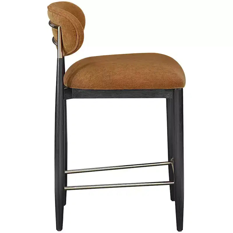 Meridian Furniture Riccio Black Finish Performance Fabric Counter Stool