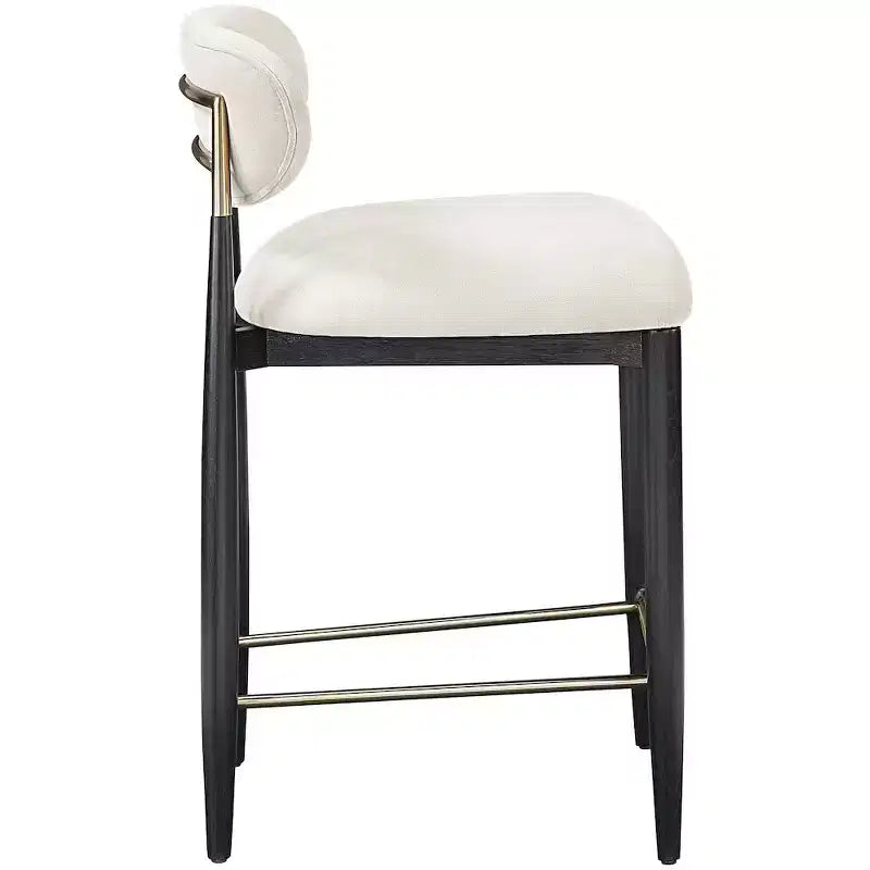 Meridian Furniture Riccio Black Finish Performance Fabric Counter Stool