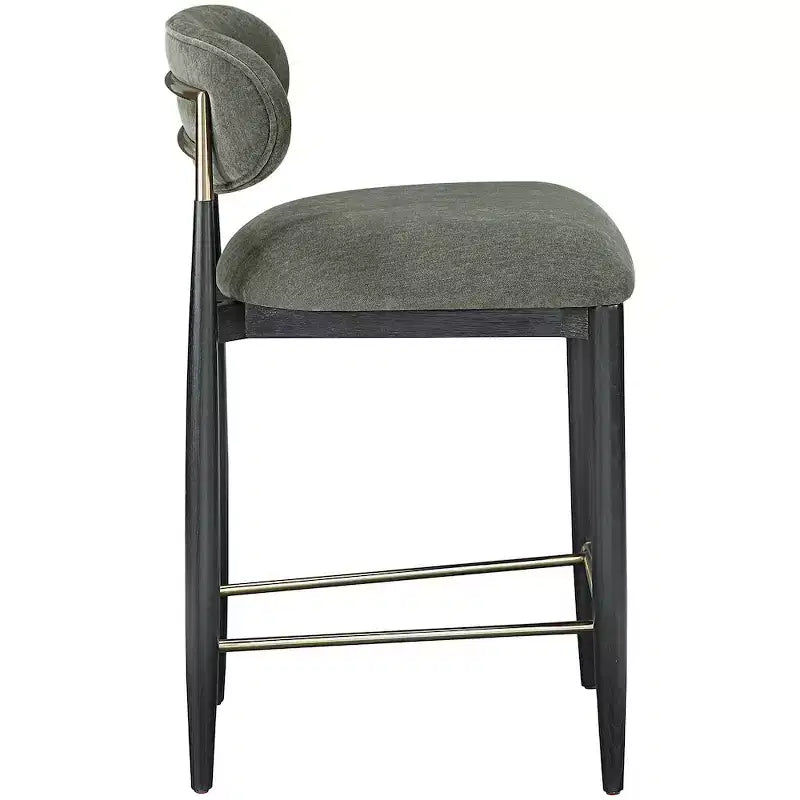 Meridian Furniture Riccio Black Finish Performance Fabric Counter Stool