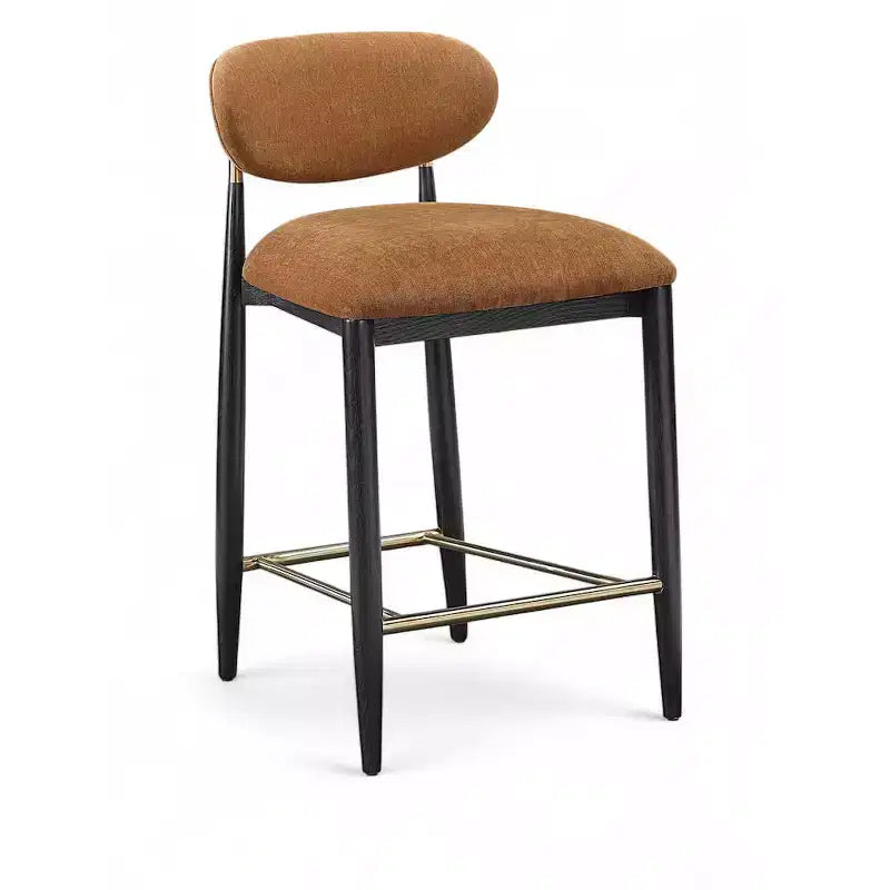Meridian Furniture Riccio Black Finish Performance Fabric Counter Stool