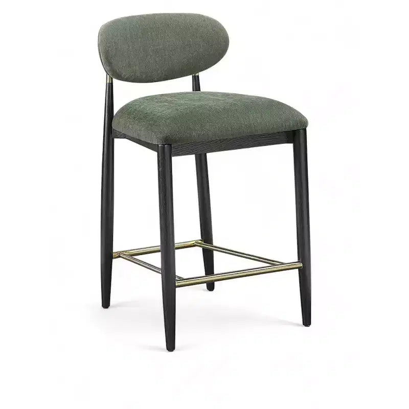Meridian Furniture Riccio Black Finish Performance Fabric Counter Stool