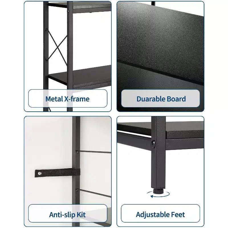 7 Tier Corner Bookshelf, 78H L-Shaped Open Bookcase with Metal Frame, Freestanding Open Storage Rack for Bedroom Living Room Office